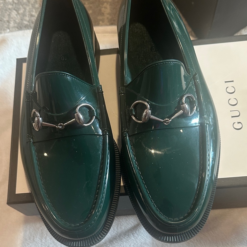 Gucci Men's Emerald Green Slip-On Loafers